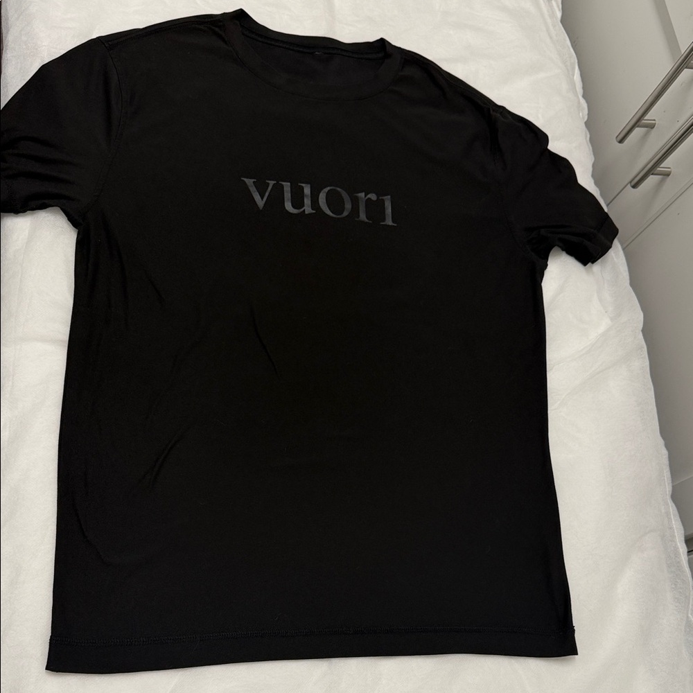 Vuori Black Short Sleeve Tee with Subtle Logo
